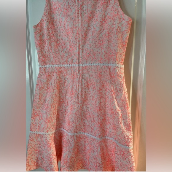 NWT Lilly Pulitzer Ellen Dress Cantaloupe Embroidered Lasercut Dress, Size 2 - Picture 4 of 15